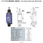 2PCS CNTD CZ-8N Limit Switch Replacement Spare Waterproof IP65 10A 250VAC for CNC Machine Quick Install NC NO Easy Wiring
