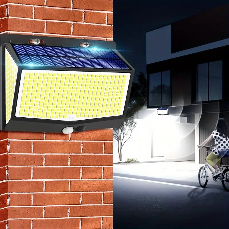 1/2/4Pcs 468LED Solar Wall Lights Outdoor PIR Motion Sensor Solar Sunlight Street Light 3 Modes for Yard Garden Patio Decoration