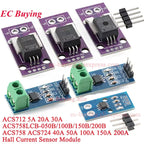 10Pcs/1pc ACS712 ACS758 Hall Current Sensor Module Detector 5A 20A 30A 50A 100A 150A 200A Range Detection Board For Arduino DIY