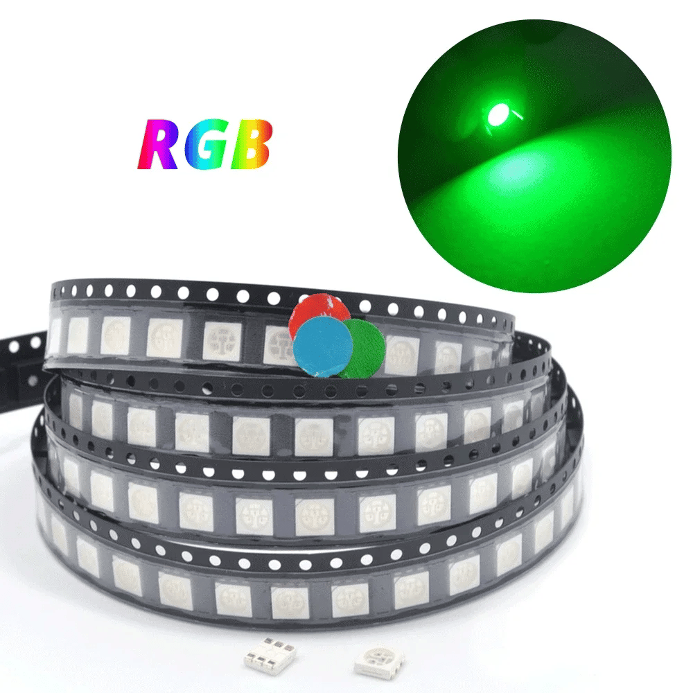 100PCS 5050 0805 LED SMD SMT Chip Red Yellow Green White Blue Orange Purple Pink RGB Emitting Diode Light 3.3V Voltage Neon Lamp