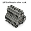 10Pcs UKK/UKKB 5 Double-Level Terminal Block 2 Layer 0.2 - 4 mm² Plug Wire Electrical Screw Connector DIN Rail Termin UKK5 UKKB5