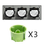TAWOIA EU Triple 1/2/3/4 Gang 1/2 Way Wall Touch Light Switch 228mm Waterproof Backlight Sensor On/Off Switches