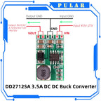 PLR 4.5V-27V to 3V 3.3V 3.7V 5V 6V 7.5 9V 12V DD2712sa 3.5A DC-DC Converter Module Buck Step-Down Voltage Regulator Board