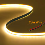 5mm 8mm PCB COB LED Light Strip Free Cut 12V 24V With 2PIN Wire DC Plug 400LEDs/m 3000k 4000k 6000k Flex Lamp 0.5m 1m 5m 10m 20m