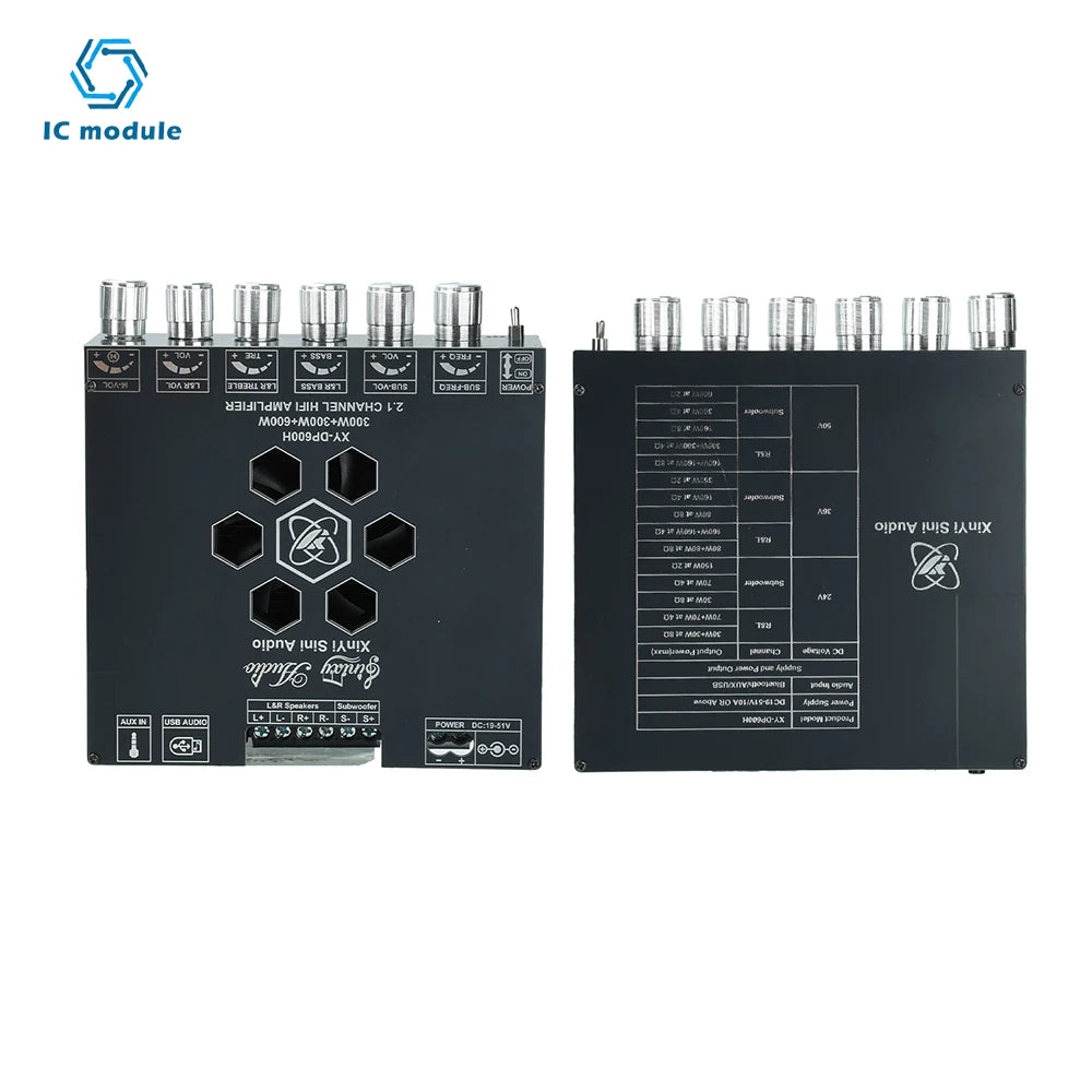 TPA3255 Amplifier XY-DP600H High Power Audio Amplifier Board 300W*2+600W Bass Output with Bluetooth for DIY Home Theater