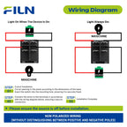 FILN 20A Rocker Switch 4 Pin ON-OFF 12V-24V 110V-220V Illuminated LED Power Switch PA66 Flame Retardant Marine Car Switch