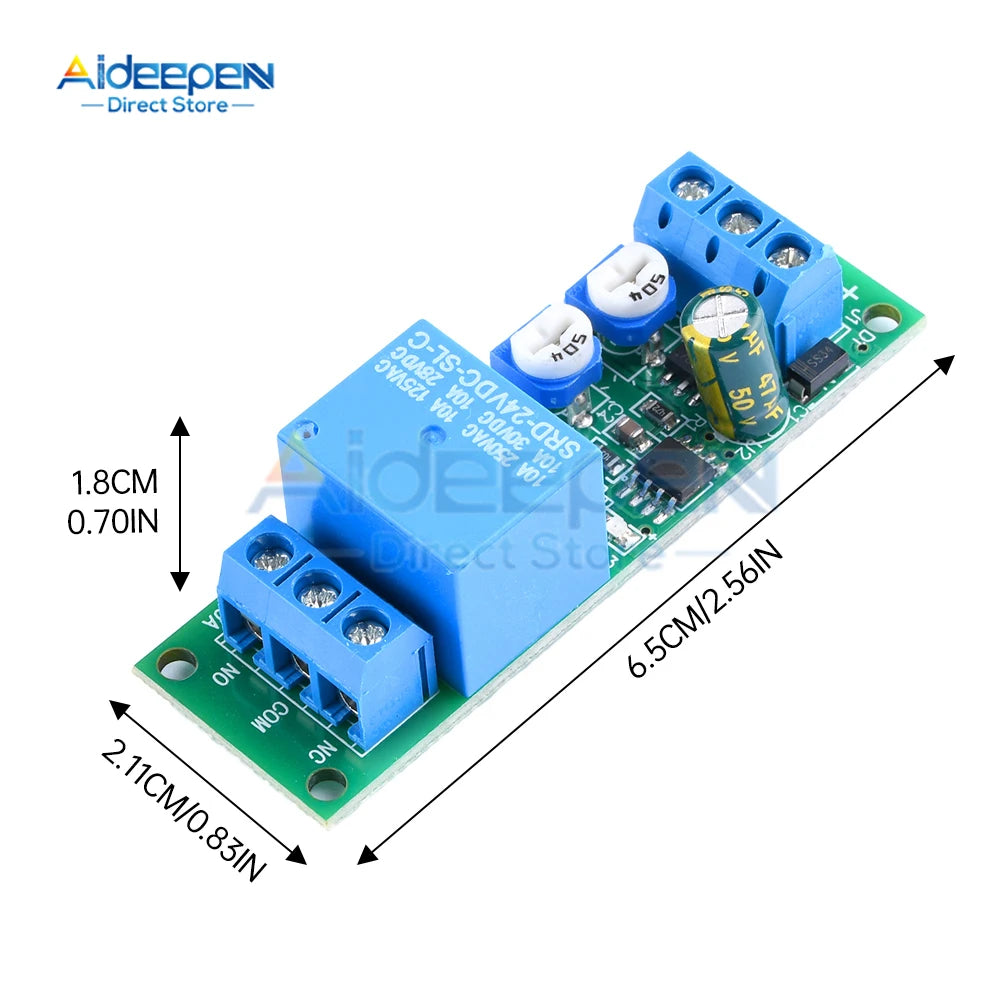 DC 5V 12V 24V Dual Relay Module Adjustable Time 0-100 Second 0-15 Minute 2 Speed Adjustable Trigger Control Relay Module Switch