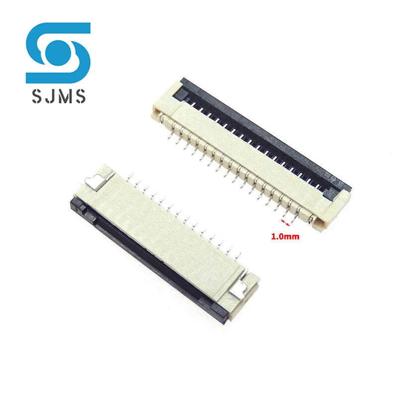 10pcs 0.5mm 1mm Pitch FPC FFC Under Clamshell Socket Flat Cable Connector 4P 5P 6P 8P 10P 12P 14P 16P 20P 22P 24P 30P 34P 40P 50