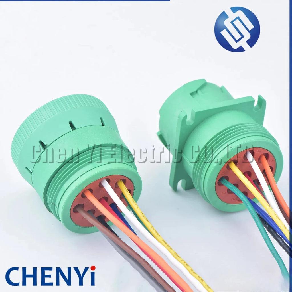 Green 9 Pin auto waterproof connector Diagnosctic Tool circular Wire Harness plug pigtail HD16-9-1939S-P080 HD10-9-1939P-P080