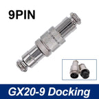 GX20 Docking Type Aviation Plug Socket 2 Pin to 15 Pin Male Female Butt Joint Circular Connector Inline Cable Wire Connector