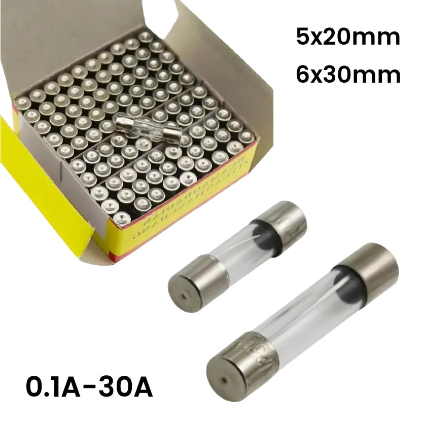 Glass Fuse 5*20MM 6*30MM 250V Fast Blow 0.1A -30A