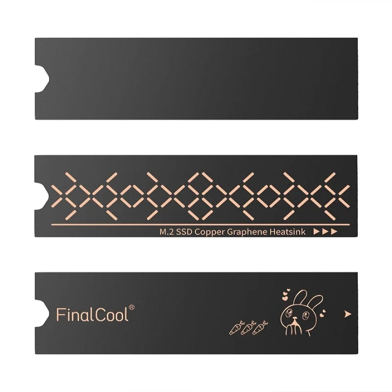 FinalCool NV02 Graphene M.2 SSD Heat Sink, Dual-Layer Graphene and Copper Foil Design Cooler Radiator for Laptop PC NVMe