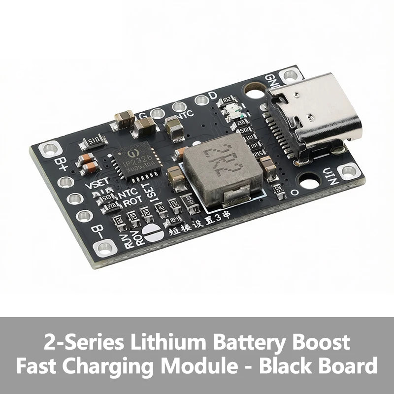 Type‑C USB 2‑3S BMS Lithium Battery Boost Charging Module 15W 8.4V 12.6V 1.5A Fast Charge With Balance And Indicator