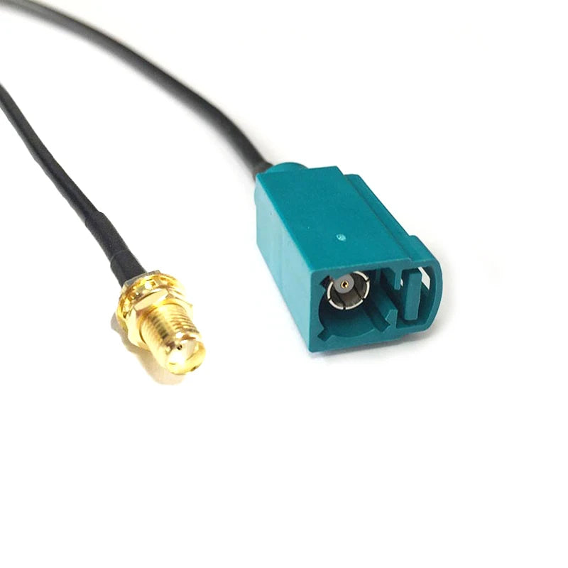 Fakra Z Female to SMA Male Plug Jack Coax Connector Pigtail Cable RG174 20cm 8" Neutral Coding