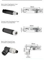 M8 Sensor 3/4/5 Pin Waterproof Aviation Connector Male Female Plug Screw Thread Sensor Cable Joint Industrial Connector IP67