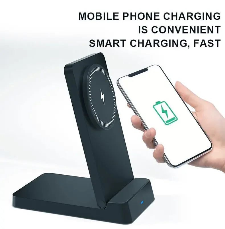 Magnetic Fast Wireless Charger Station For Magsafe iPhone 16 15 14 13 12 Pro Max Desktop Foldable Smartphone Charging Stand Dock