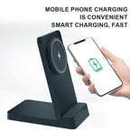 Magnetic Fast Wireless Charger Station For Magsafe iPhone 16 15 14 13 12 Pro Max Desktop Foldable Smartphone Charging Stand Dock