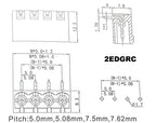 Pitch 5.08mm 2/3/4P Screw Plug-in PCB Terminal Block 2EDGK 2EDGRC Close Corner Male/Female Pluggable Connector 5/10Pcs