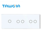 TAWOIA 1/2/3 Gang Touch Switch Double Light Switch Triple Sensor Switch 1Way EU Standard Glass Panel Blue backlight White Series