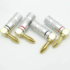 2PCS 4mm Banana Plug Right Angle 90 Degree Gold-Plated Video Speaker Adapter Audio  Banana Connectors