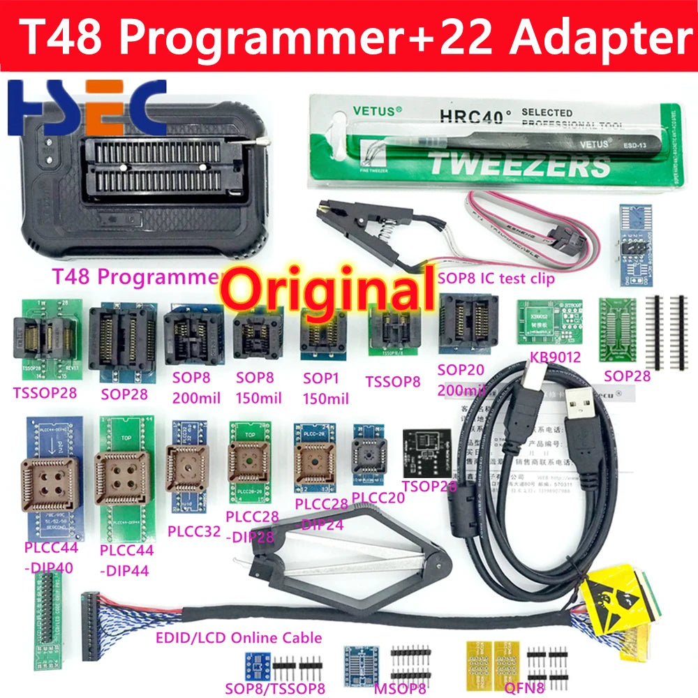 Newes Original T48 Programmer XGecu TL866II Plus-3G usb universal Minipro TL866 Flash eeprom NAND EMMC BGA adapter socket