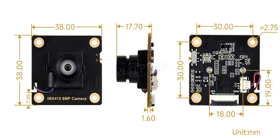 Raspberry Pi Camera 8MP IMX415 also For Luckfox-Omni3576 RK3576 Aura RV1126 IMX415 8MP Camera (A)
