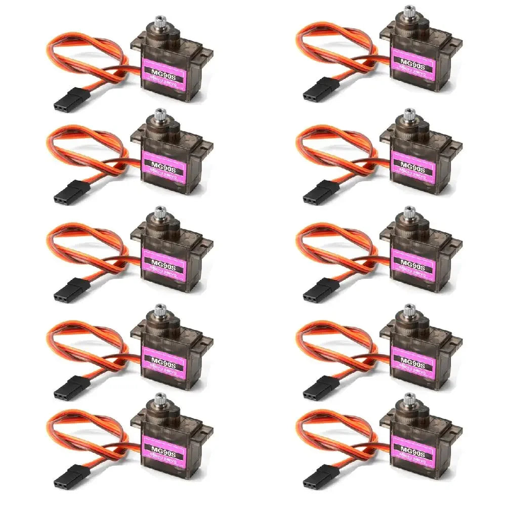 2/4/10/20/50Pcs MG90S Servo All Metal Gear 9g 180 360 SG90 Upgraded Version For Helicopter Plane Boat Car MG90 Trex 450 RC Robot