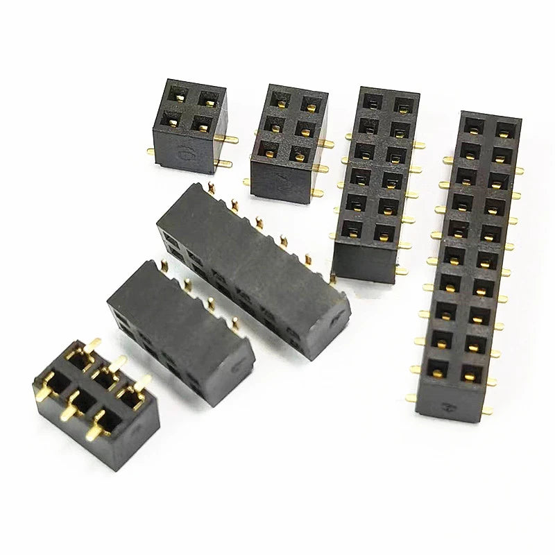 50pcs 2.54mm PH5.0 SMD 2X3/4/5/6/7/8/10/12/20P Plastic Height 5.0 Double Row Goldplated Rohs PCB Female Pin Header Connector