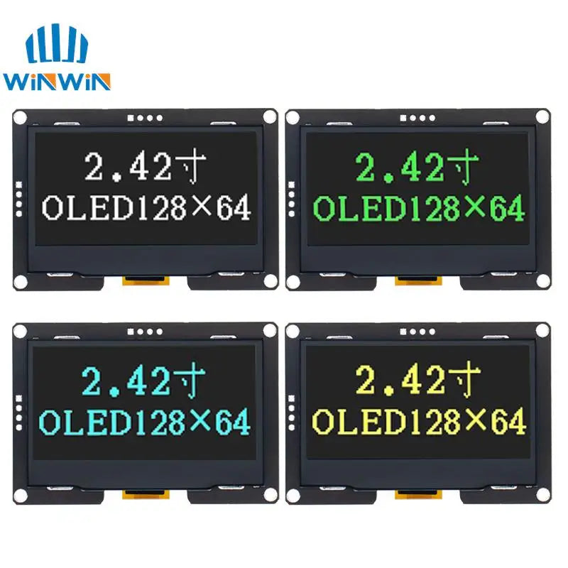 2.4" 2.42 inch 128x64 OLED LCD Display Module SSD1309 12864 4 Pin IIC I2C Serial Interface for Arduino UNO R3 C51