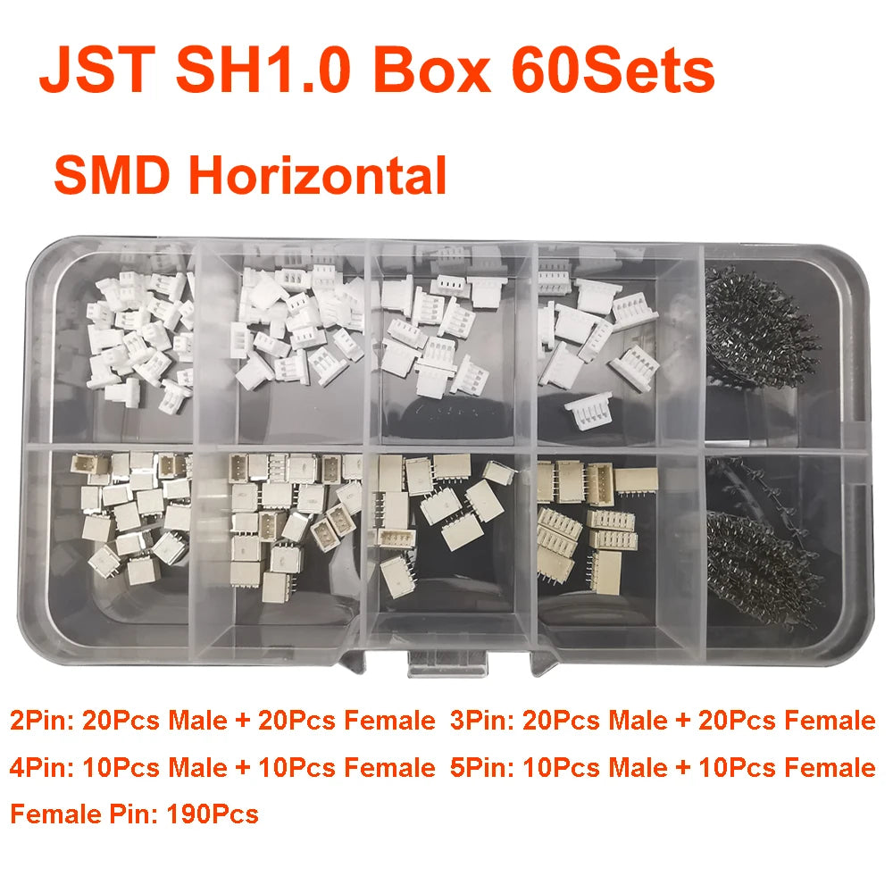 JST Box SH1.0/MX1.25/PH2.0/XH2.54/VH3.96/SM2.54/SYP Pitch Connector Terminal Kit SMD/Straight/Right Angle Type DIY