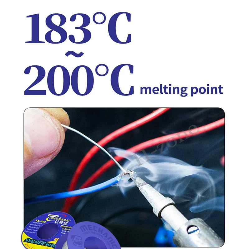MECHANIC 60g Soldering Wire Double Rosin Core Flux SX-862 183℃ Melting Point 0.3-1.8mm High Purity Environmental Tin Wire Tools