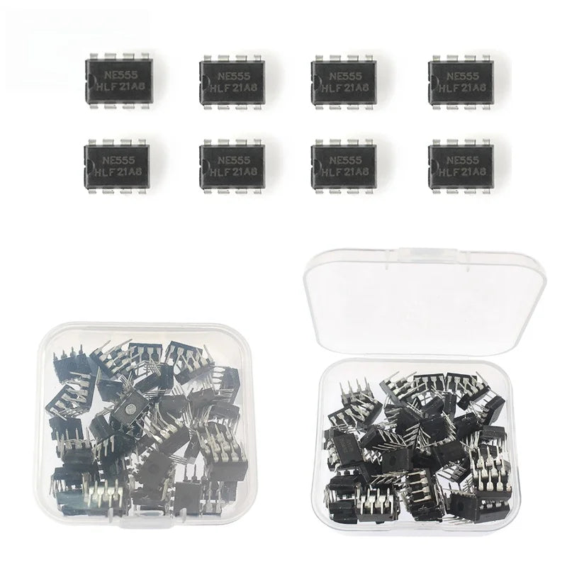 Takefast 10/25/50/100/500PCS Integrated Circuits NE555 NE555P DIP-8 IC Chip Kit