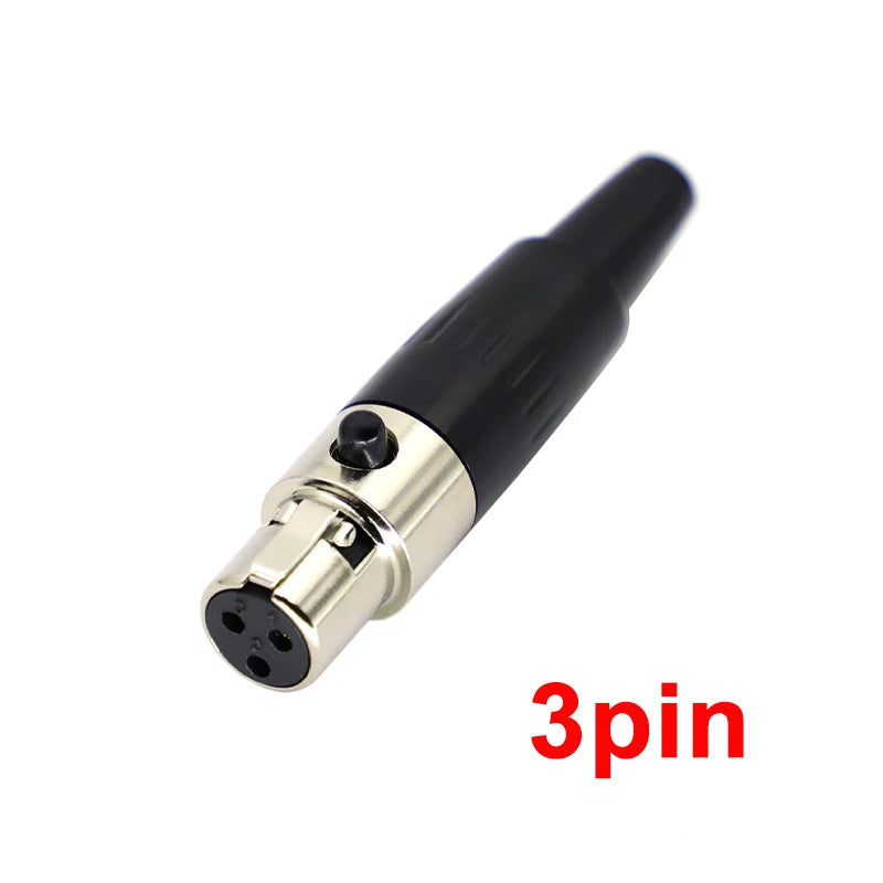 1Pcs High Quality Mini XLR 3 4 Pin Female Plug Small XLR Audio Microphone Connector for MIC Soldering Straight