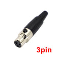 1Pcs High Quality Mini XLR 3 4 Pin Female Plug Small XLR Audio Microphone Connector for MIC Soldering Straight