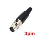 1Pcs High Quality Mini XLR 3 4 Pin Female Plug Small XLR Audio Microphone Connector for MIC Soldering Straight
