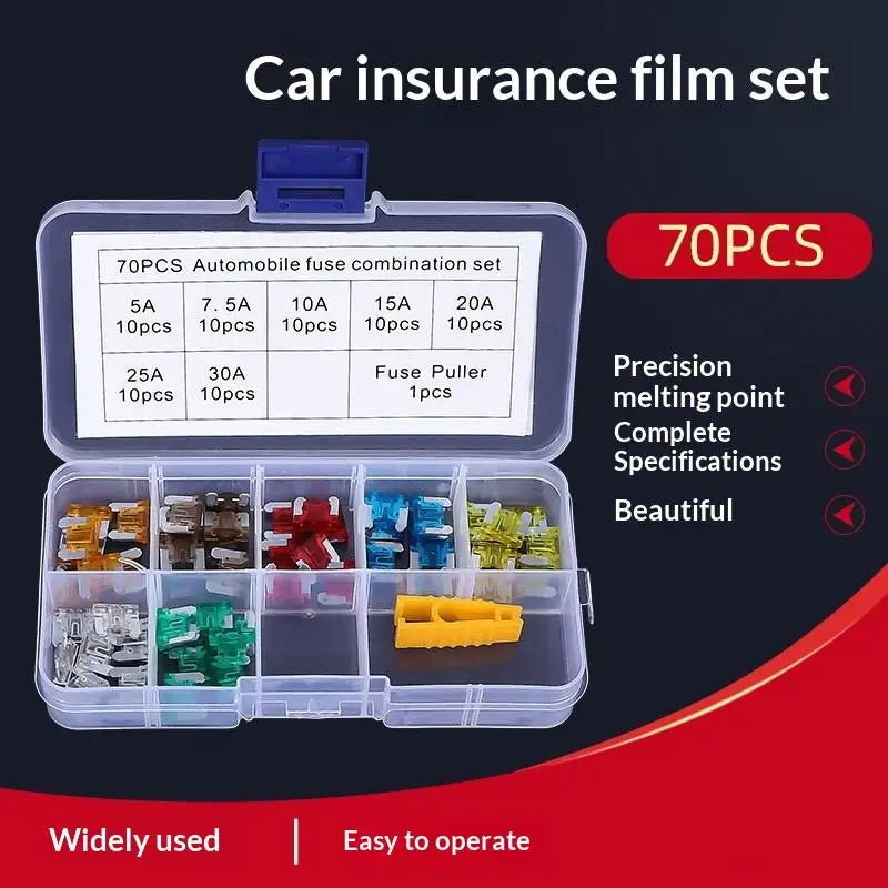 New·71Pcs 5A 7.5A 10A 15A 20A 25A 30A Mixed Sizes Low Profile Kit Micro Mini Blade Fuse Auto Car Truck Motorcycle Fuses