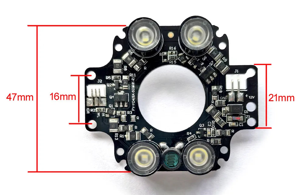 4IR LEDs Array Infrared 90 Degrees Bulbs 850nm IR Board Illuminator For CCTV Camera