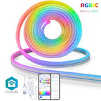 TUYA Neon LED Strip Lights Silicone Neon Rope Light 5-24V 84LEDs/M with Music Sync RGBIC Dreamcolor Chasing Strip Tape for Room