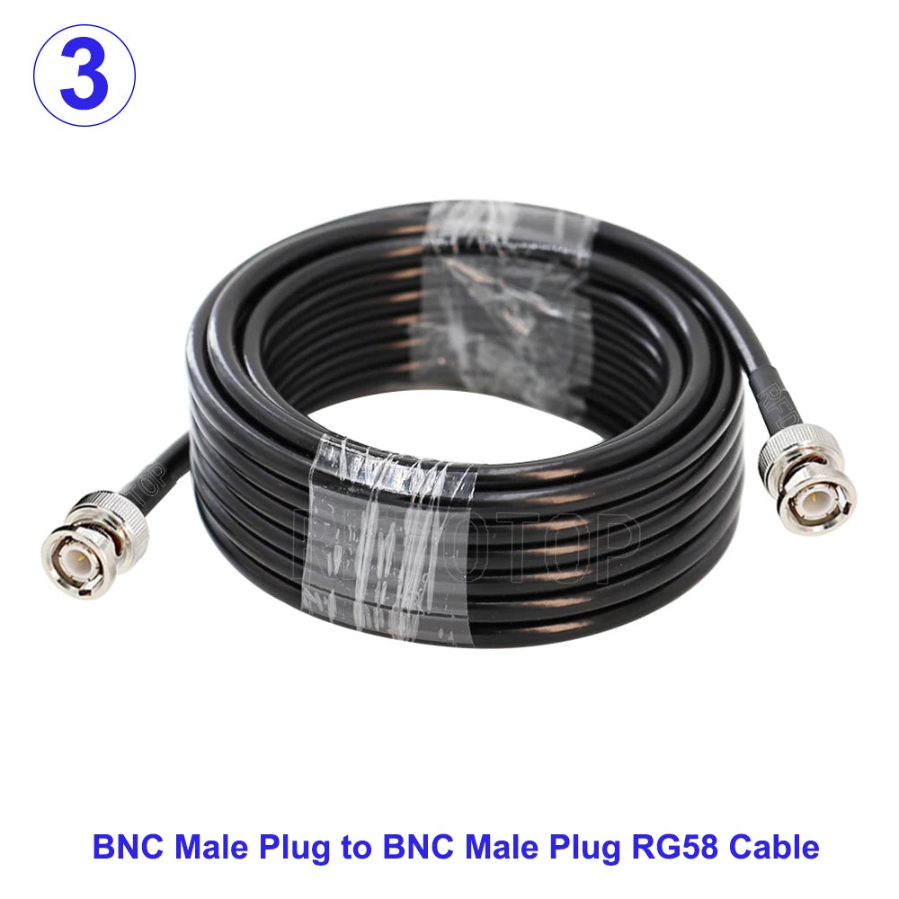 1Pcs RG58 BNC Male/Female to BNC Male/Female Connector 50 Ohm RG-58 RF Coax Coaxial Cable Wire Pigtail Jumper Extension Cord