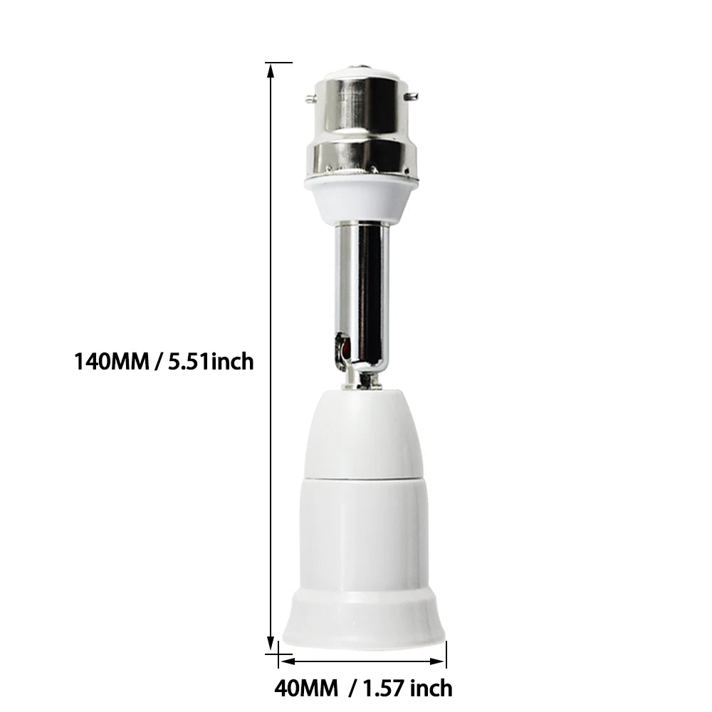 1pc E27 to E27, B22 to E27 Extender Screw E26 Bulb Holder Adapter Rotatable Bendable CFL LED Light Socket Converter
