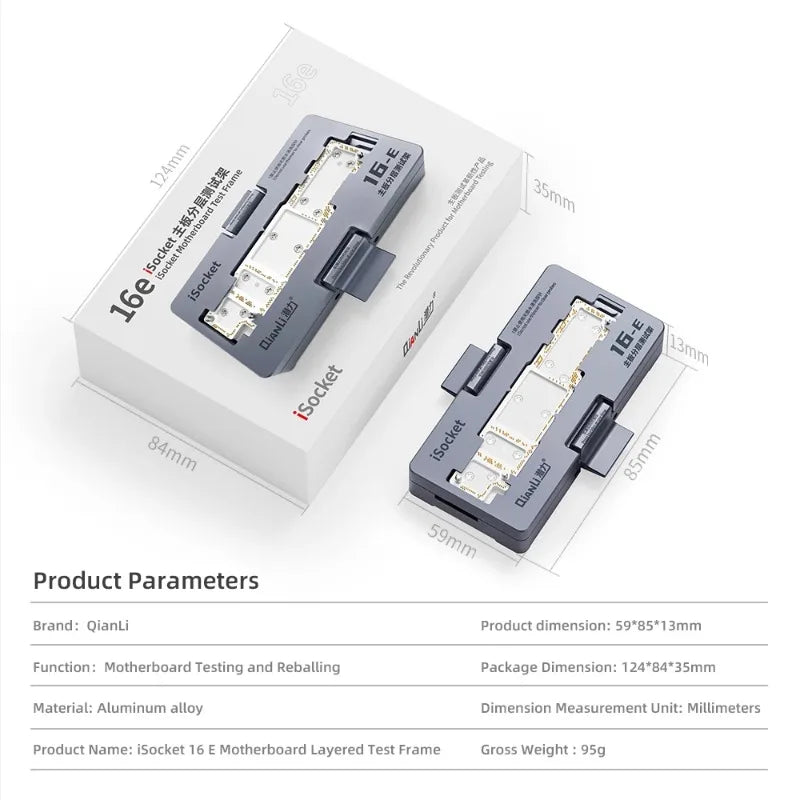 QIANLI ISocket Motherboard Middle Layer Test Stand for IPhone 16E X-16 Logic Board Function Diagnostic Double-deck Repair Tools