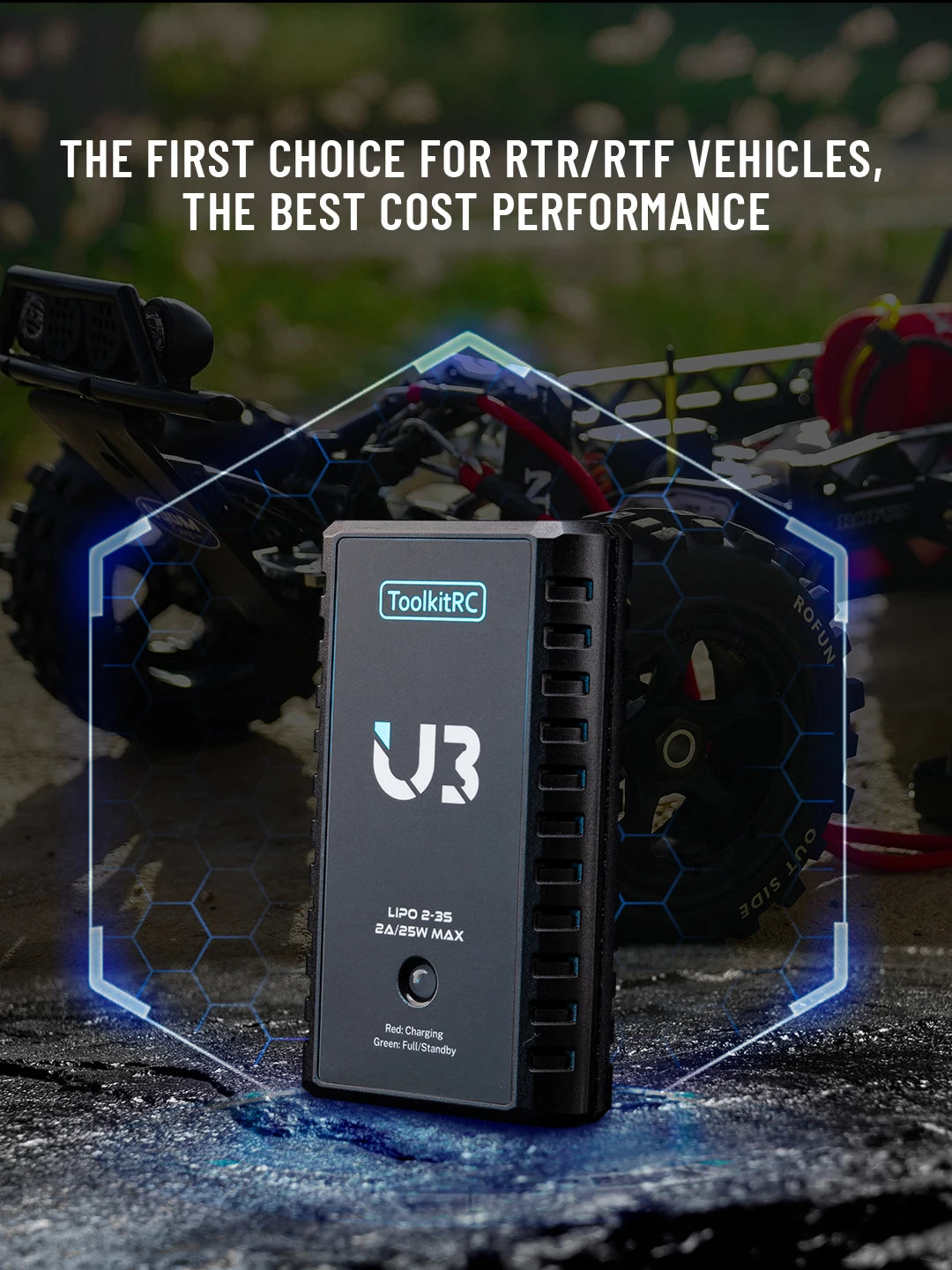 ToolkitRC U3 2-3S LiPo UN3 4-8S USB-C NiMh Battery Charger 2A 25W Balance Port Direct Charge for RC Model FPV Drone Car Airplane