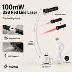 DC5V USB Laser Positioning Light Flexible Gooseneck Magnetic Base Red Line Cross For Sewing Cutting Quilting Machine Accessories