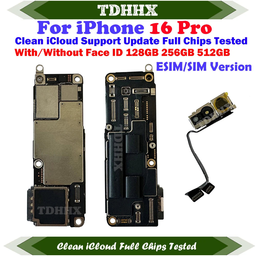 512gb Mainboard With system For iPhone 16 Pro Clean iCloud 256gb Logic Board 128G Full Function Support Update 16Pro Motherboard