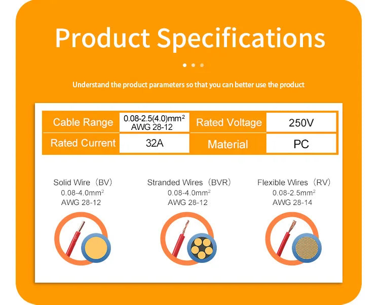 10/100PCS Electrical Cable Connector 1 in Multiple out Quick Wire Terminal Block 2/3/4/5Pin Push in Lever Connectors 0.08-4.0mm2