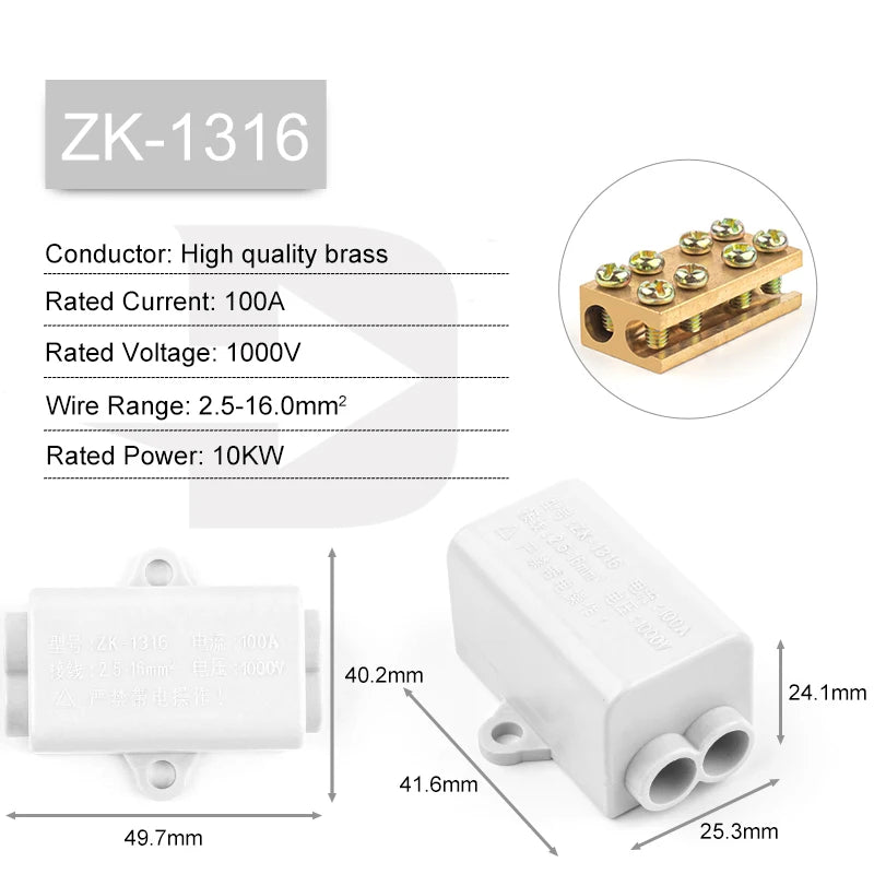 5PCS High Power Sistributor ZK/T Type 60A/80A/100A  without disconnection Quick Wiring Terminal Block Junction box Connector
