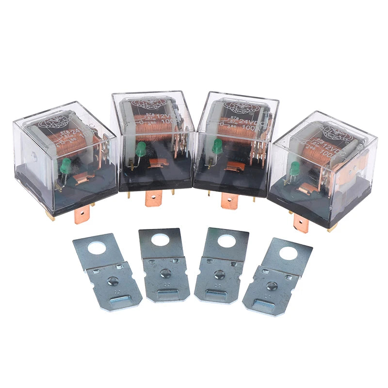 1pc Waterproof Automotive Relay 12V 100A 5Pin 4Pin SPDT Car Control Device Car Relays DC 24V High Capacity Switching