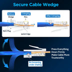 AMPCOM RJ45 Connector Pass Through CAT5E Modular Plug Network End UTP Fu Gold Plated 8P8C Crimp End For 24-28 AWG Ethernet Cable