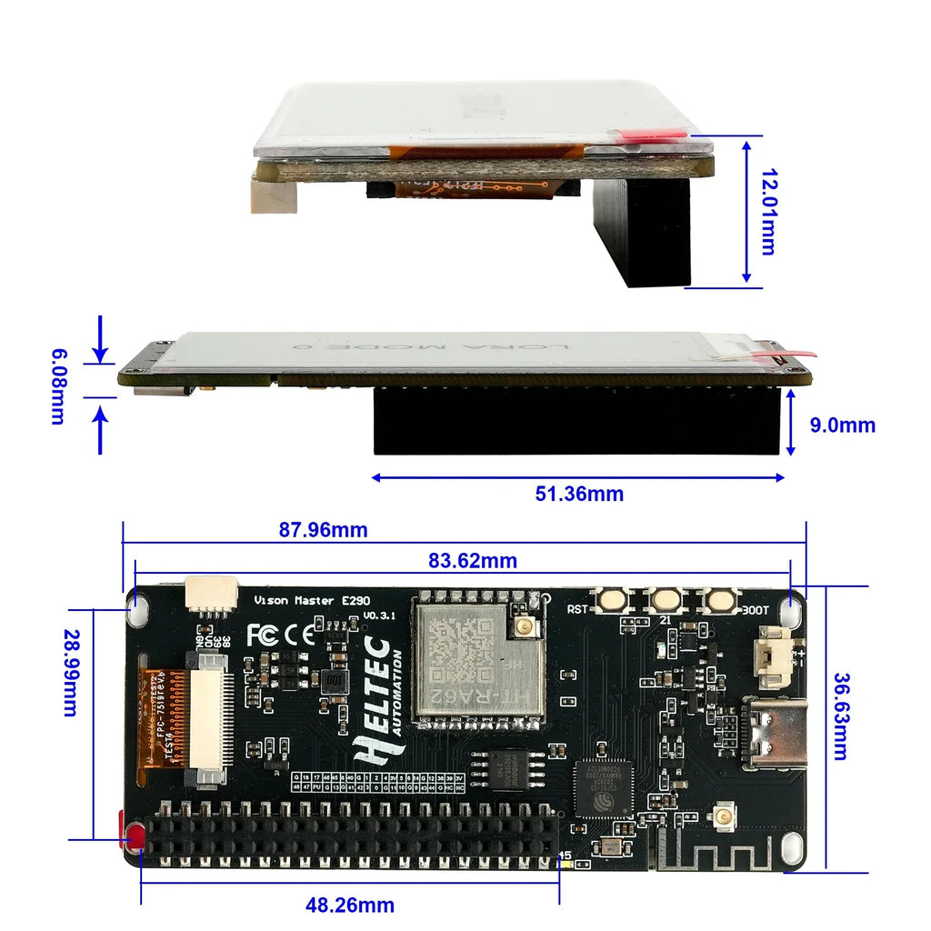 E290 IoT Development Board with 2.9" E-Ink Display Screen Low Power ESP32-S3R8 WiFi+BLE Optional LoRa for Arduino Mashtastic RPI
