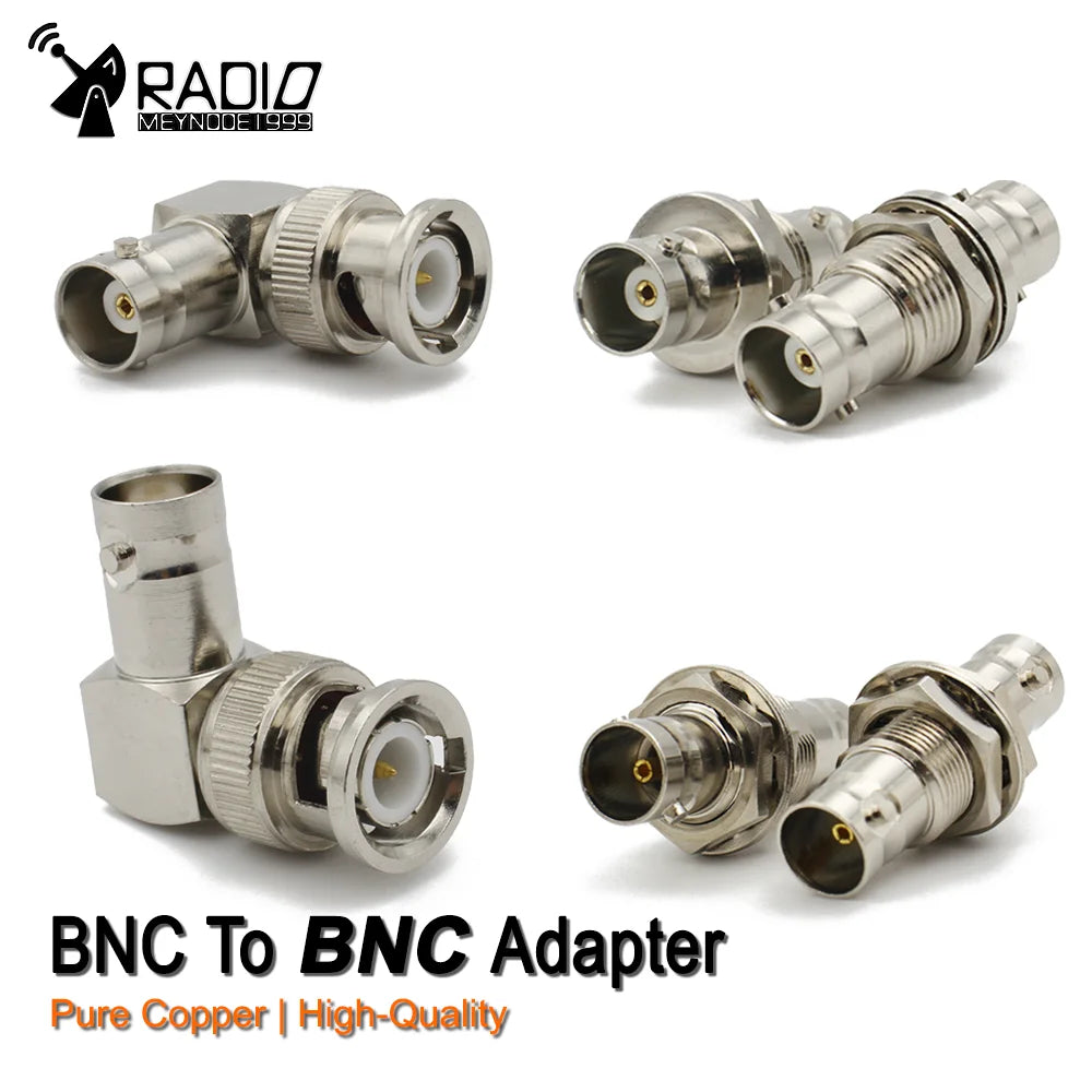 90 Degree Right angle BNC RF Coaxial Converter BNC Male Female to BNC Female with Nut Bulkhead  Adapter Wire Terminal  50 75ohm
